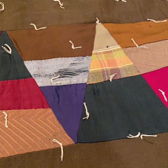 OLD VINTAGE Quilt Pieced Tied Beautiful 90 x 52" - Picture 7 of 15